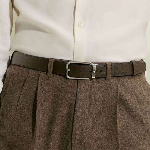 Ceinture Réversible 30 mm à boucle Rectangulaire en Cuir Sartorial - /Ébène - Cuir - MB223413 - Ceintures - MONTBLANC - Modalova
