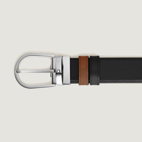 Ceinture Réversible Horseshoe 35 mm en Cuir Sartorial - MB198411 - Ceintures - MONTBLANC - Modalova
