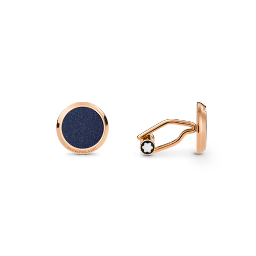 Boutons de Manchette Meisterstück avec Incrustation de Pierre de Soleil Bleue - Acier inoxydable - MB112908 - Boutons De Manchette - MONTBLANC - Modalova