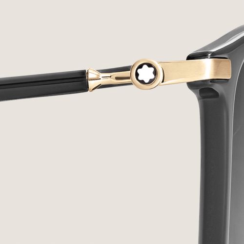 Lunettes de soleil carrées à monture en acétate noire - MB137181 - Solaires - MONTBLANC - Modalova