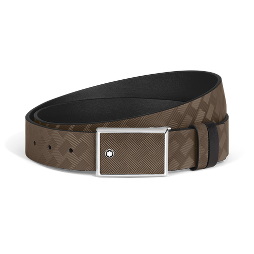 Ceinture Réversible Plaque Marqueterie 35 mm en Cuir Extreme - MB222221 - Ceintures - MONTBLANC - Modalova