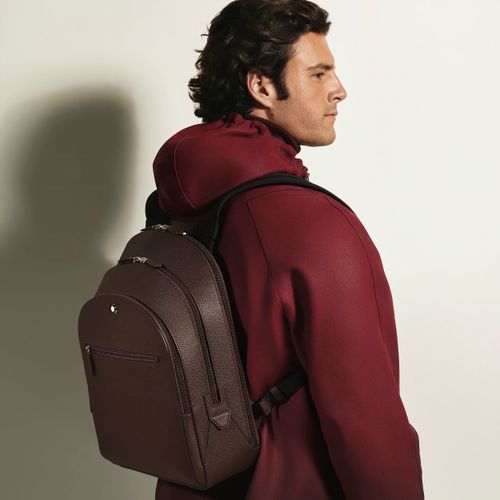 Sac à Dos Moyen Modèle avec 3 Compartiments en Cuir Sartorial - Cuir - MB222929 - Sacs À Dos - MONTBLANC - Modalova