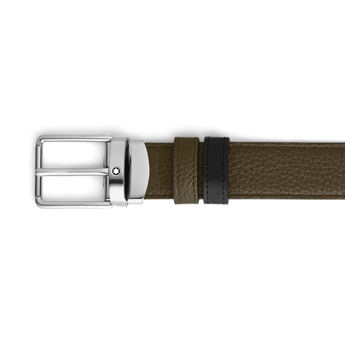 Ceinture réversible à boucle Everyday de 30 mm en cuir kaki/noir - MB221003 - Ceintures - MONTBLANC - Modalova