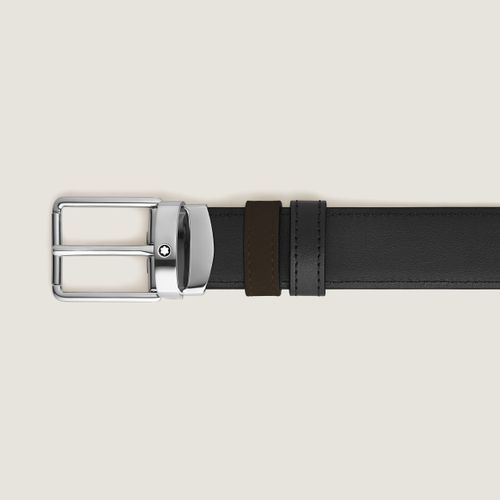 Ceinture réversible à boucle Everyday de 30 mm en cuir marron/noir - MB221006 - Ceintures - MONTBLANC - Modalova