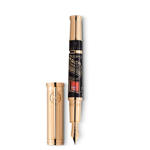 La plume en or 18 K fabriquÃ©e Ã  la main affiche une gravure reprÃ©sentant des nuages et des mouettes ainsi que le titre que les Samoans ont donnÃ© Ã - MONTBLANC - Modalova