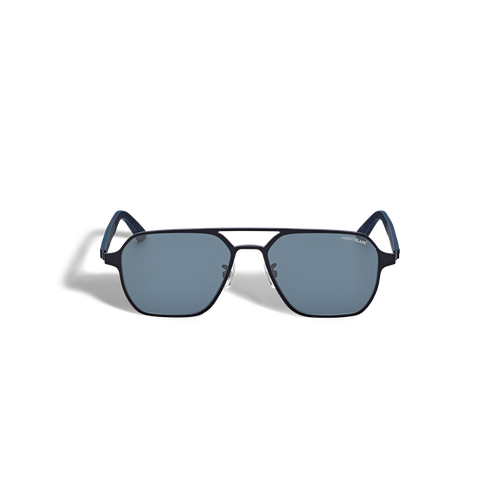 Lunettes de Soleil Carrées avec Monture en Métal - Métal - MB134465 - Solaires - MONTBLANC - Modalova