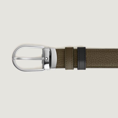 Ceinture Réversible Horseshoe 30 mm en Cuir Grainé - MB198449 - Ceintures - MONTBLANC - Modalova