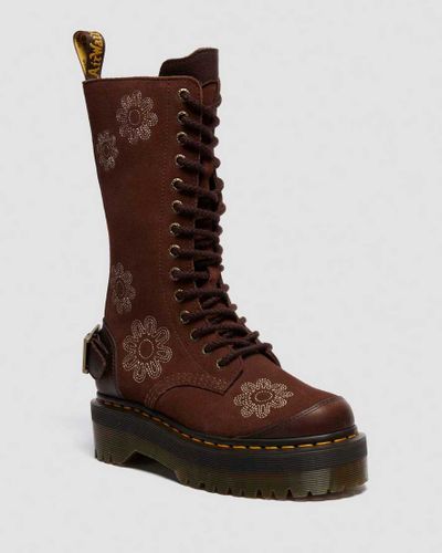Cuir Boots Plateformes 1B99 Dunnet Flower en Daim Chaussures en , Taille: 42 - Dr. martens - Modalova