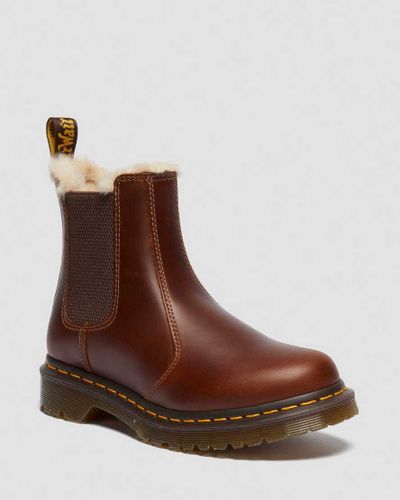 Cuir Cireux Chelsea Boots 2976 Leonore Doublées De Fourrure Synthétique Chaussures en , Taille: 40 - Dr. martens - Modalova