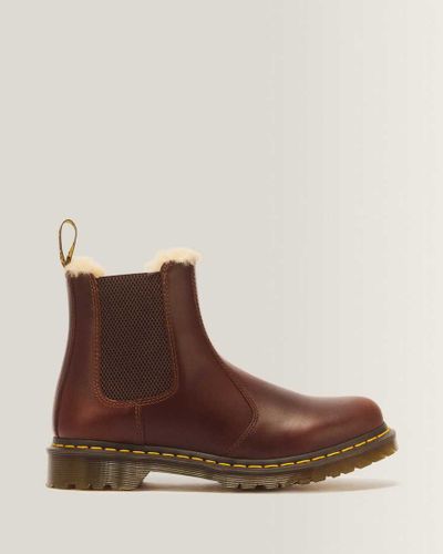 Cuir Cireux Chelsea Boots 2976 Leonore Doublées De Fourrure Synthétique Chaussures en , Taille: 42 - Dr. martens - Modalova