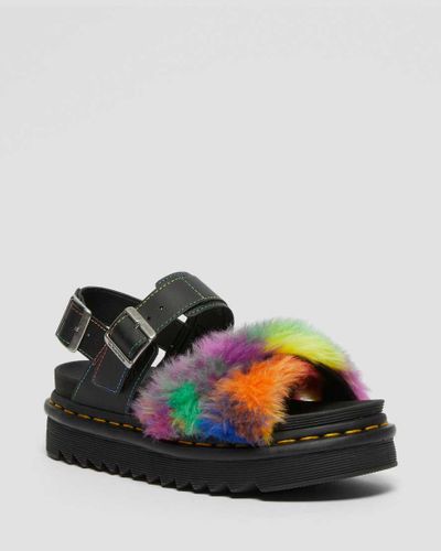 Sandales À Brides Voss II Fluffy en Cuir Et Fourrure Synthétique, Taille: 43 - Dr. martens - Modalova