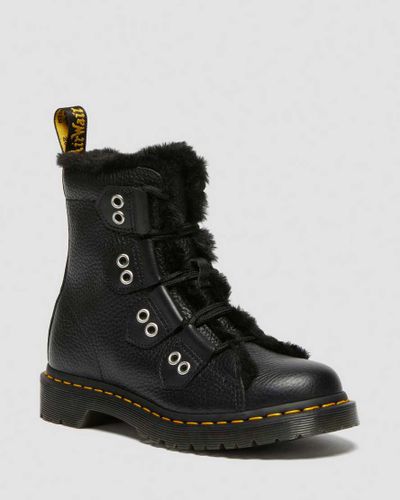 Boots 1460 en Cuir Et Fourrure Synthétique À Lacets en , Taille: 39 - Dr. martens - Modalova