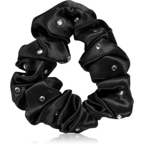 Crystalized Silk Scrunchie chouchou en soie coloration Black 1 pcs - Crystallove - Modalova