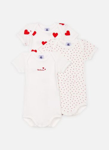 Vêtements Lot de 3 bodies Manches Courts Coeur Rou pour Enfant - Petit Bateau - Modalova