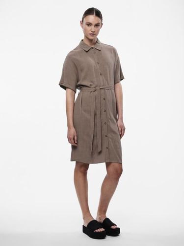 Vêtements PCVINSTY SS LINEN SHIRT DRESS NOOS - Pieces - Modalova