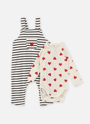 Vêtements Ensemble Salopette & Body Cœurs Rouges e pour Enfant - Petit Bateau - Modalova