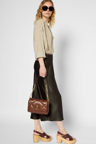 Jupe midi en satin -CLEMENCE - Kaki - Gerard Darel - Modalova