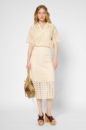 Jupe droite en crochet monogramme - VIDELIA - Gerard Darel - Modalova