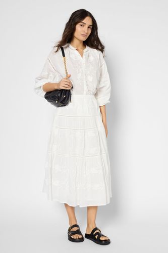 Jupe longue en coton à broderies - VERA - Gerard Darel - Modalova