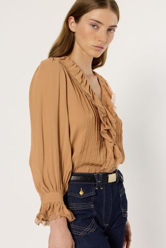 Chemise à volants et dentelle - ANNETTE - Gerard Darel - Modalova