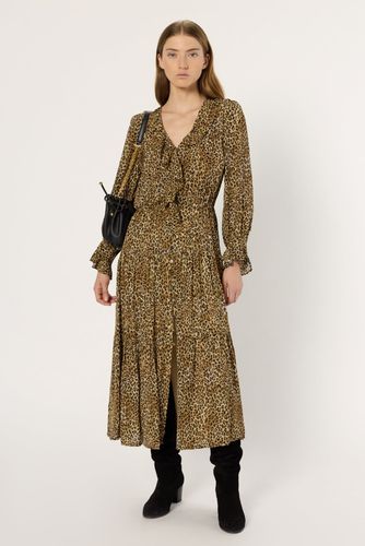 Robe longue léopard à volants - LYZA - Gerard Darel - Modalova