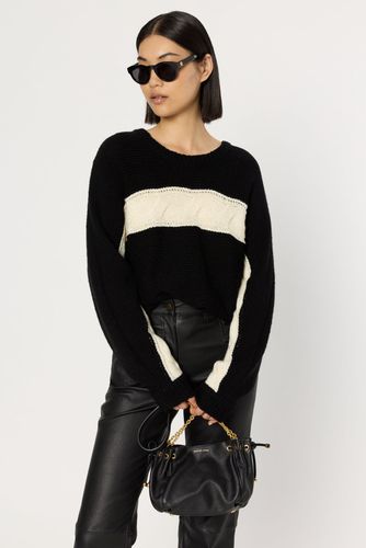 Pull bicolore à torsades en laine - ESTE - Gerard Darel - Modalova