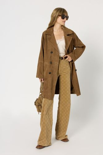 Manteau en cuir velours - MANON - Gerard Darel - Modalova