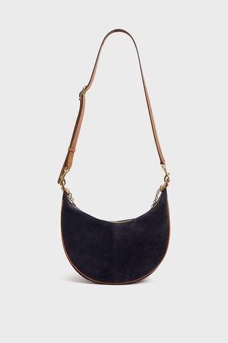 Sac demi-lune en cuir velours - LE SUZANNE - GD - Modalova