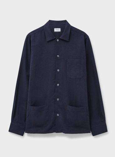 Recycled Italian Flannel Deep Navy Shirt Jacket - Neem London - Modalova