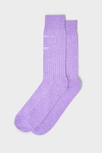 Recycled British Ribbed Cotton Lilac Men's Socks - Neem London - Modalova