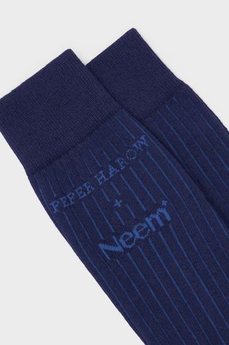 Recycled British Ribbed Cotton Navy Men's Socks - Neem London - Modalova