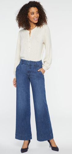 High Rise Mona Wide Leg Trouser Premium Denim Bleu | - Nydj - Modalova
