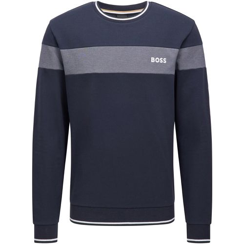 Hugo Boss Mens Logo Sweater Navy L - Boss - Modalova