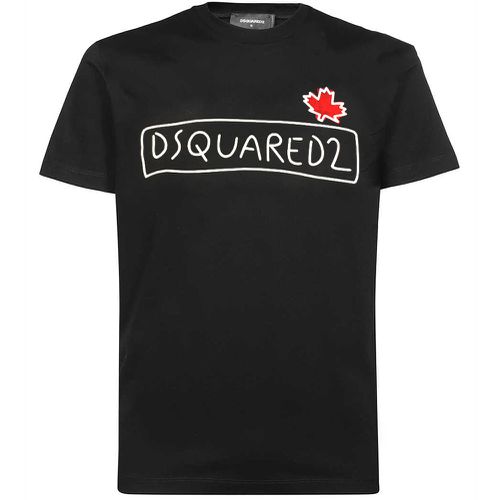 Men's Maple Leaf Logo Doodle-print T-shirt XL - Dsquared2 - Modalova
