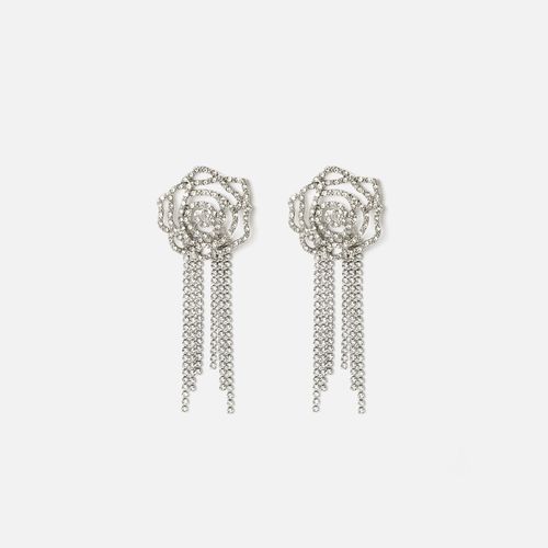 Samanta Longues boucles d'oreilles fleurs avec strass - Misako - Modalova