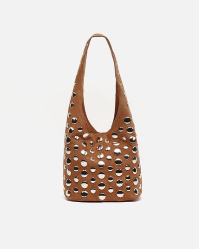 Tudi petit sac à épaule en suédine avec clous - Misako - Modalova