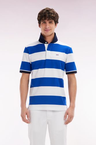 Maillot À Manches Courtes En Coton Pima Cerclé Et Blanc Coupe Droite - Eden Park - Modalova
