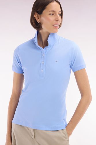 Polo À Manches Courtes En Piqué De Coton Stretch Ciel Coupe Ajustée - Eden Park - Modalova