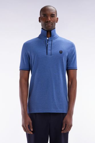Polo À Manches Courtes En Piqué De Coton Chiné Stretch Foncé Coupe Ajustée - Eden Park - Modalova