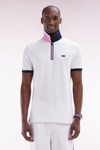 Polo Zippé À Manches Courtes En Coton Stretch Coupe Ajustée - Eden Park - Modalova