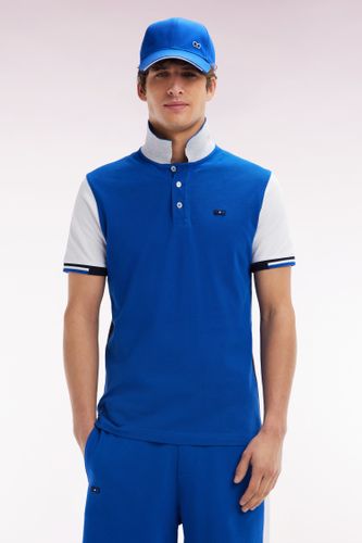 Polo À Manches Courtes Colorblock En Coton Marine Coupe Droite - Eden Park - Modalova