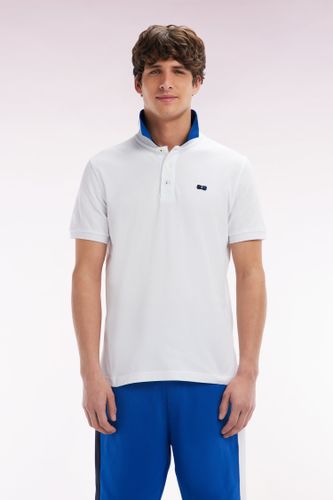 Polo À Manches Courtes En Coton Col Bicolore Jacquard Coupe Droite - Eden Park - Modalova