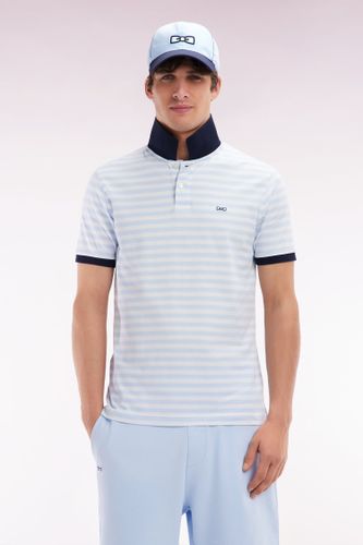 Polo Marinière À Manches Courtes En Coton Stretch Rayé Ciel Coupe Ajustée - Eden Park - Modalova