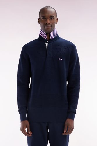 Pull Col Maillot En Coton Marine Détails Cerclés Coupe Droite - Eden Park - Modalova