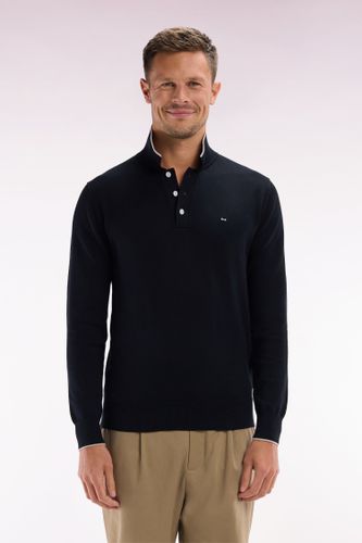 Pull Col Polo En Coton Et Marron Coupe Droite - Eden Park - Modalova