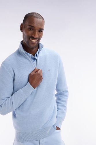 Pull Col Camionneur En Coton Nid D'abeille Ciel Coupe Droite - Eden Park - Modalova