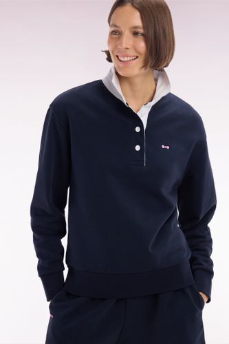 Sweatshirt À Col Maillot En Coton Marine Coupe Décontractée - Eden Park - Modalova