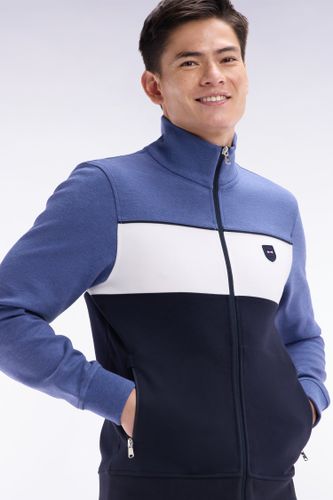 Sweatshirt Zippé En Coton Interlock Foncé Coupe Droite - Eden Park - Modalova