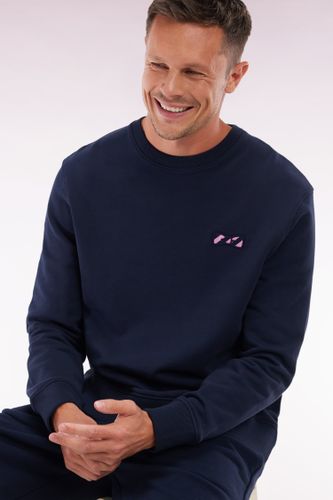 Sweatshirt À Col Rond En Molleton Coton Marine - Eden Park - Modalova