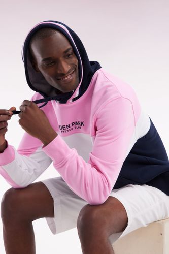 Sweatshirt À Capuche En Molleton Coton Tricolore Coupe Décontractée - Eden Park - Modalova